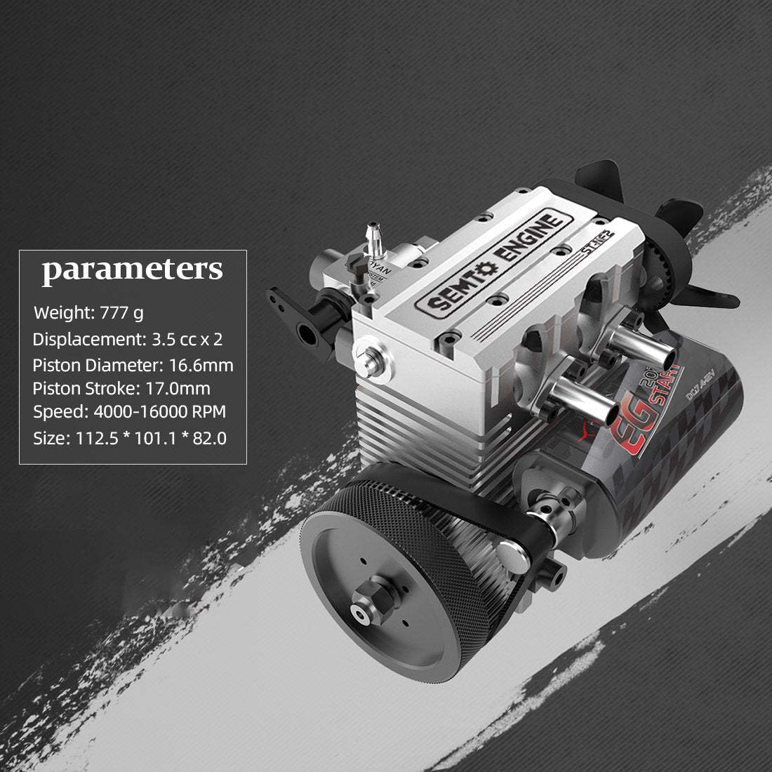 HelloWorld7-SEMTO ENGINE ST-NF2 DIY Build a Nitro 4 Stroke 2 Cylinder Engine Kit That Runs- FS-L200AC-helloworld7