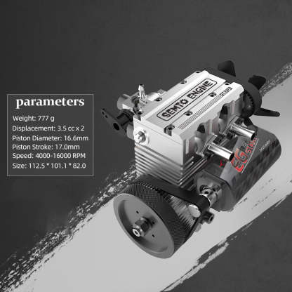 SEMTO ST-NF2 DIY 2-Cylinder 4-Stroke Nitro Engine Model Kit – Working Desktop Internal Combustion Engine-helloworld7