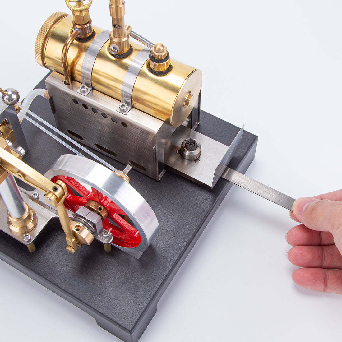 HelloWorld7-RETROL DIY Steam Beam Engine Model with Boiler & Centrifugal Flyball Governor Model Assembly Kit-helloworld7