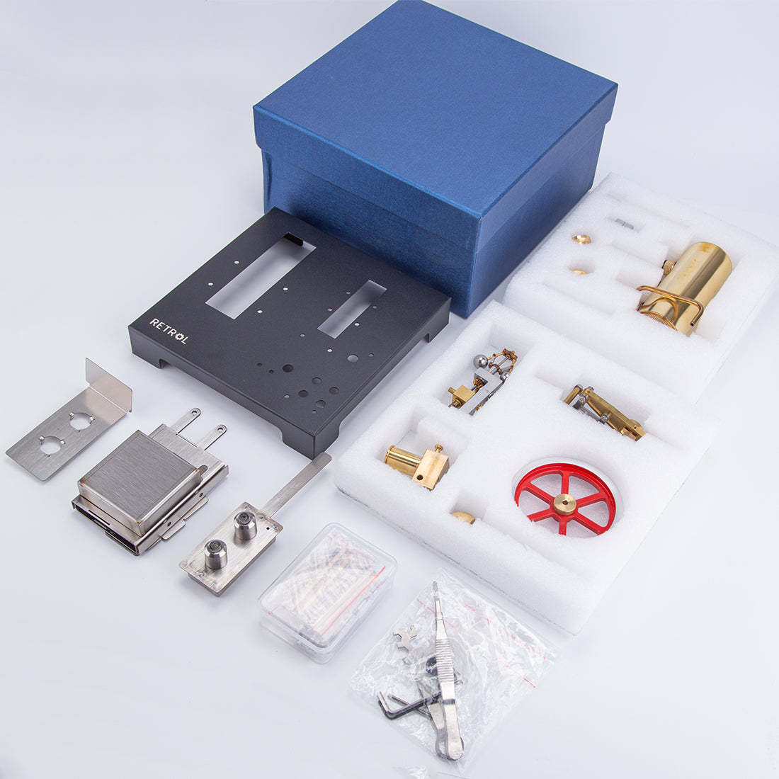 RETROL DIY Beam Steam Engine Model Kit with Boiler and Centrifugal Flyball Governor-helloworld7