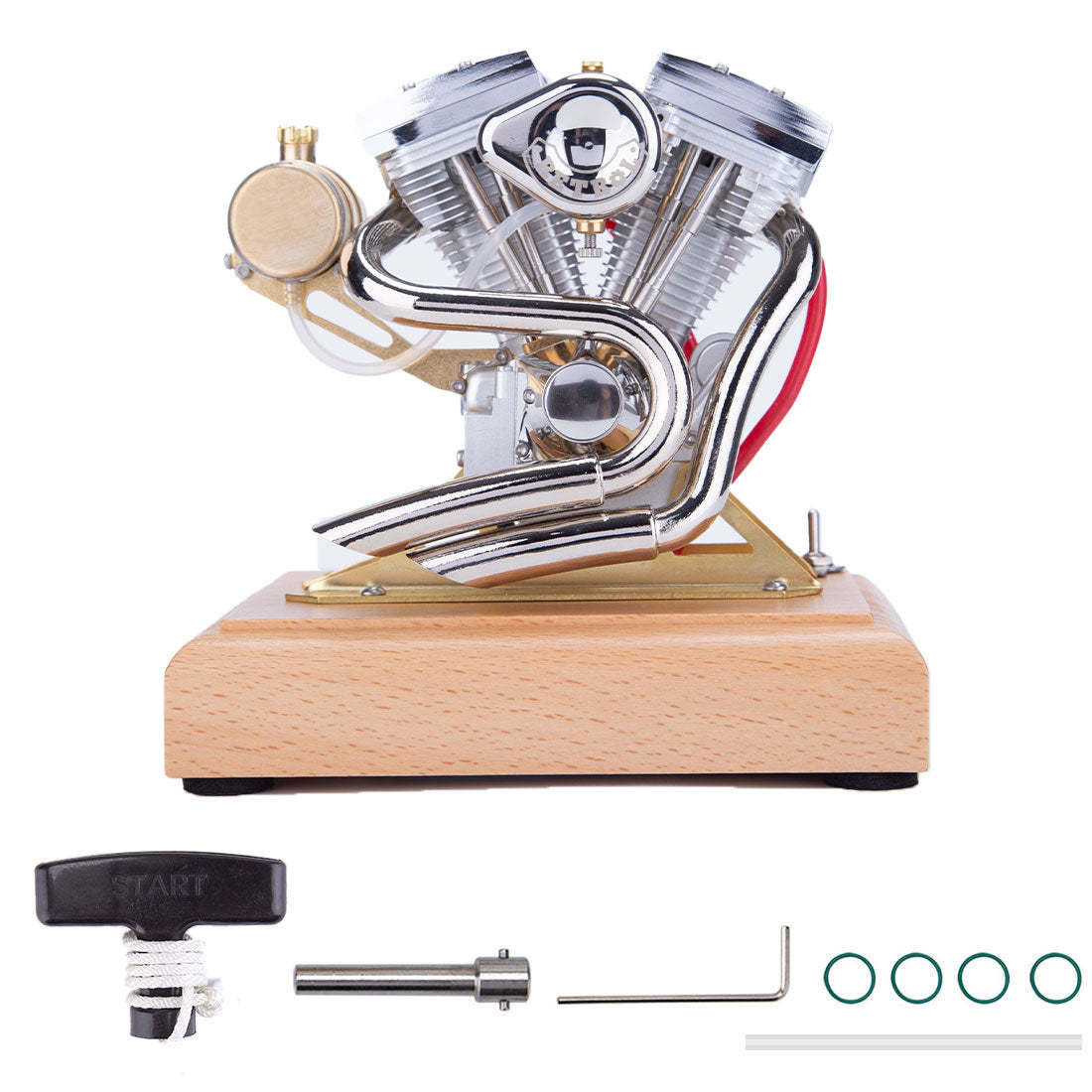 HelloWorld7-RETROL V-Twin Engine Model R34 Four-Stroke Gasoline Engine Motorcycle Engine OHV 4.2CC