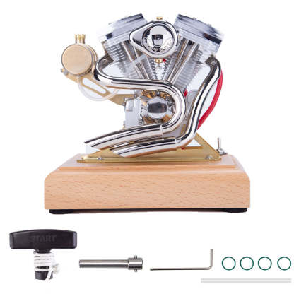 HelloWorld7-RETROL V-Twin Engine Model R34 Four-Stroke Gasoline Engine Motorcycle Engine OHV 4.2CC