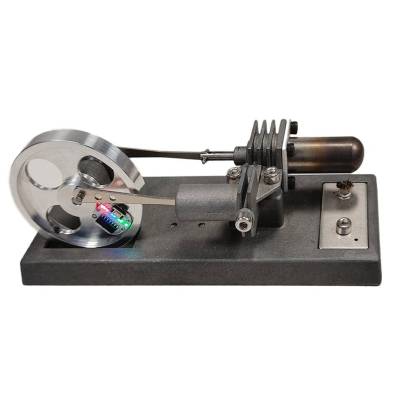 HelloWorld7-Custom Assembly γ-Type DIY Luminous Flywheel Stirling Engine Kit Experiment Toy