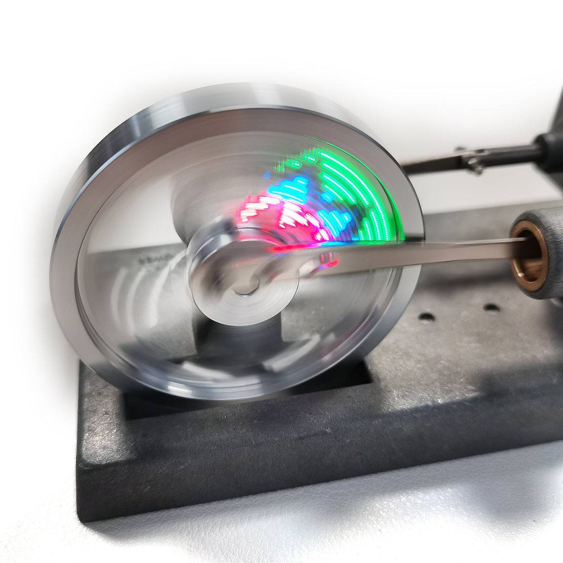 HelloWorld7-Custom Assembly γ-Type DIY Luminous Flywheel Stirling Engine Kit Experiment Toy