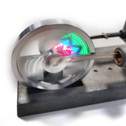 HelloWorld7-Custom Assembly γ-Type DIY Luminous Flywheel Stirling Engine Kit Experiment Toy