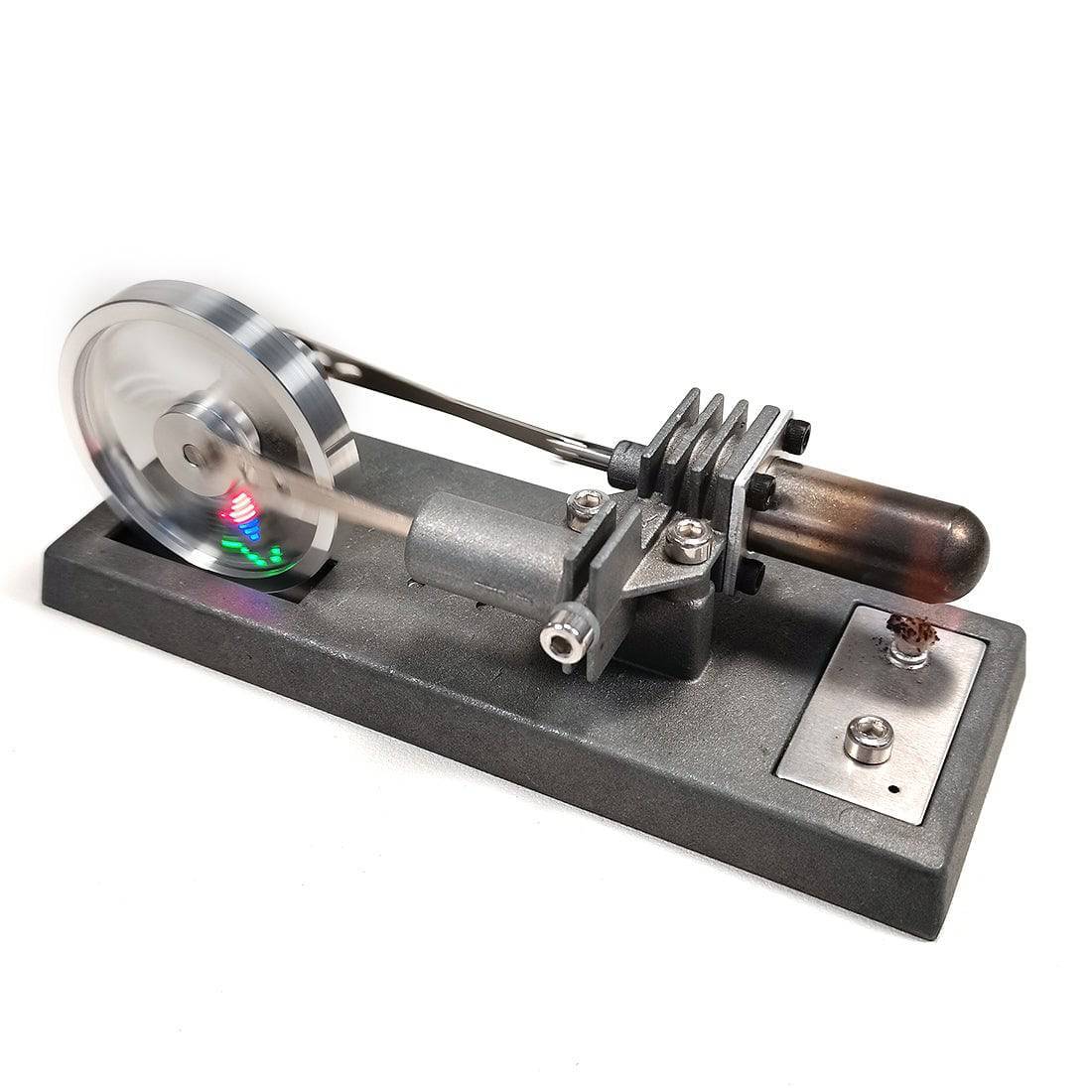 HelloWorld7-Custom Assembly γ-Type DIY Luminous Flywheel Stirling Engine Kit Experiment Toy
