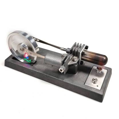 HelloWorld7-Custom Assembly γ-Type DIY Luminous Flywheel Stirling Engine Kit Experiment Toy