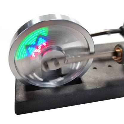 HelloWorld7-Custom Assembly γ-Type DIY Luminous Flywheel Stirling Engine Kit Experiment Toy
