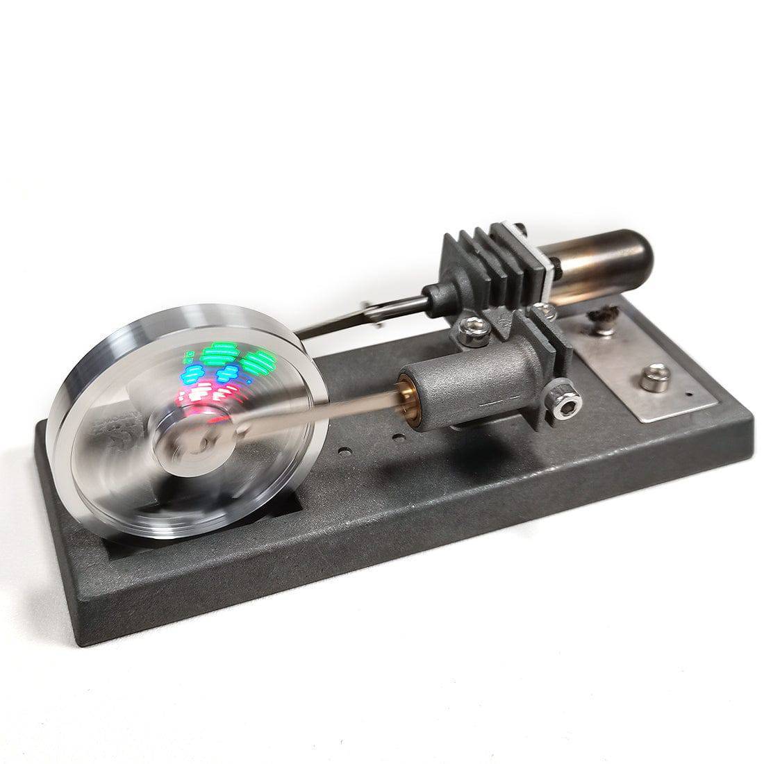 HelloWorld7-Custom Assembly γ-Type DIY Luminous Flywheel Stirling Engine Kit Experiment Toy