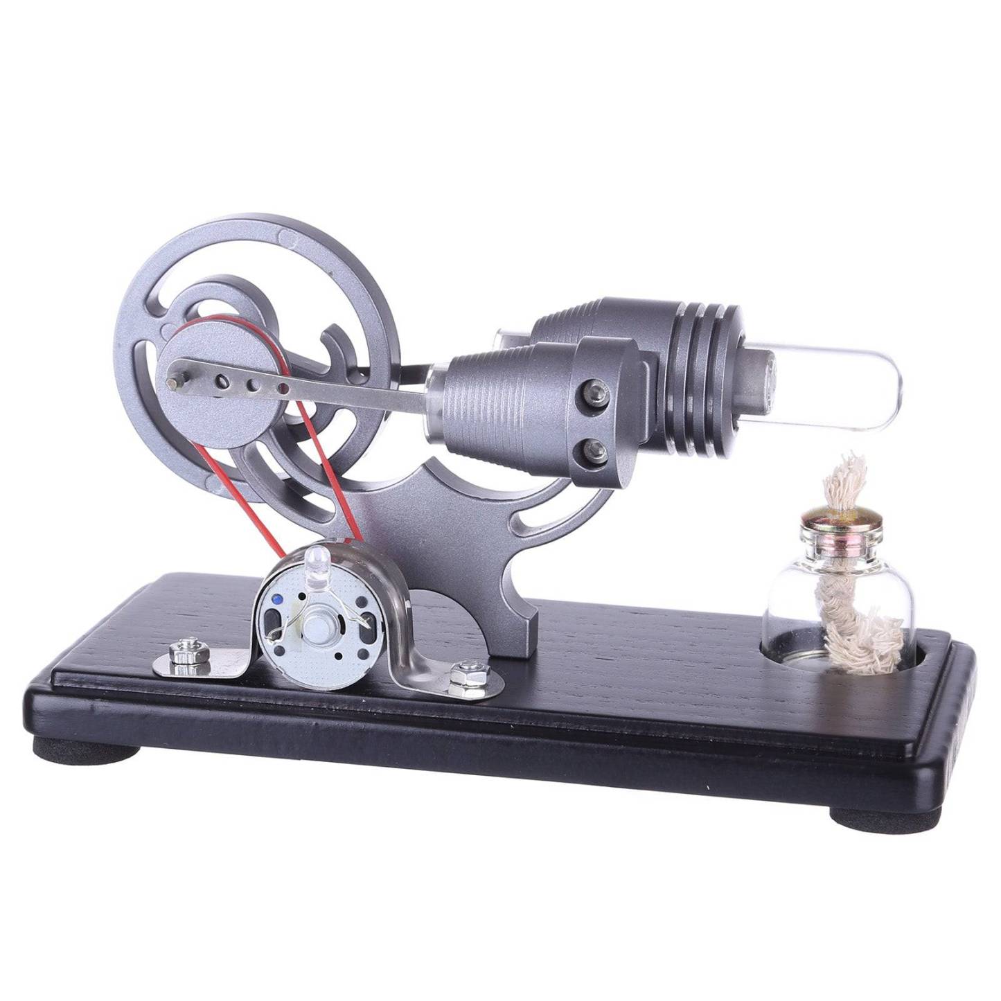 DIY γ-shape Assembly  Retro Stirling Engine Kit Generator Sterling Model with LED Light Science Educational Toy-helloworld7