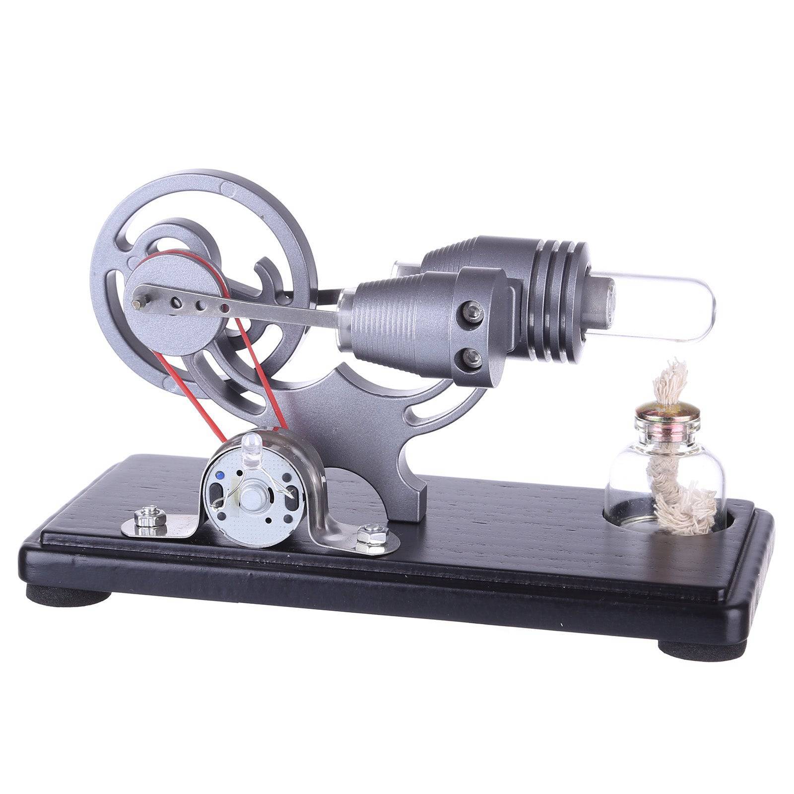 HelloWorld7-DIY γ-shape Assembly  Retro Stirling Engine Kit Generator Sterling Model with LED Light Science Educational Toy-helloworld7