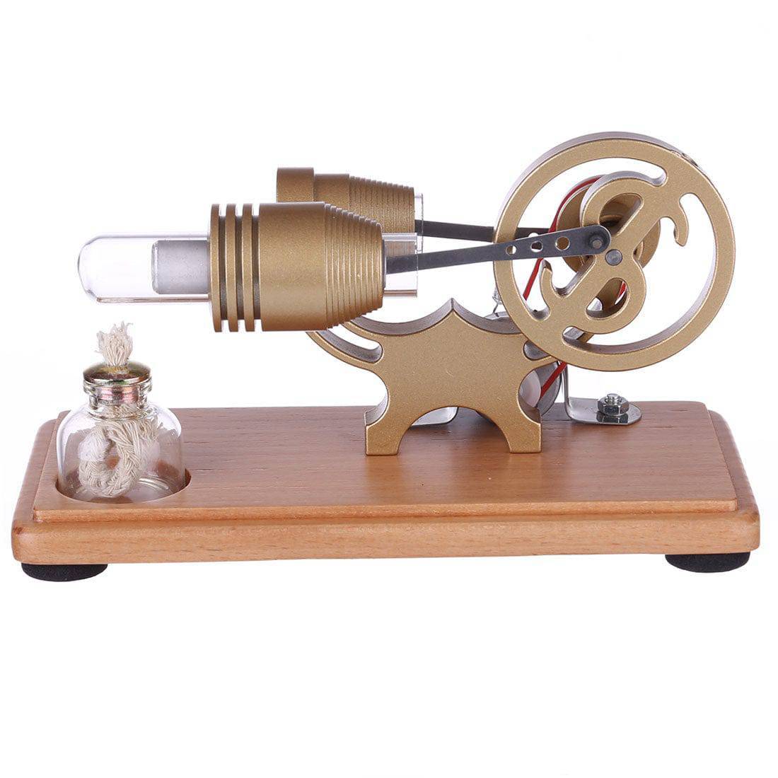 HelloWorld7-DIY γ-shape Assembly  Retro Stirling Engine Kit Generator Sterling Model with LED Light Science Educational Toy-helloworld7