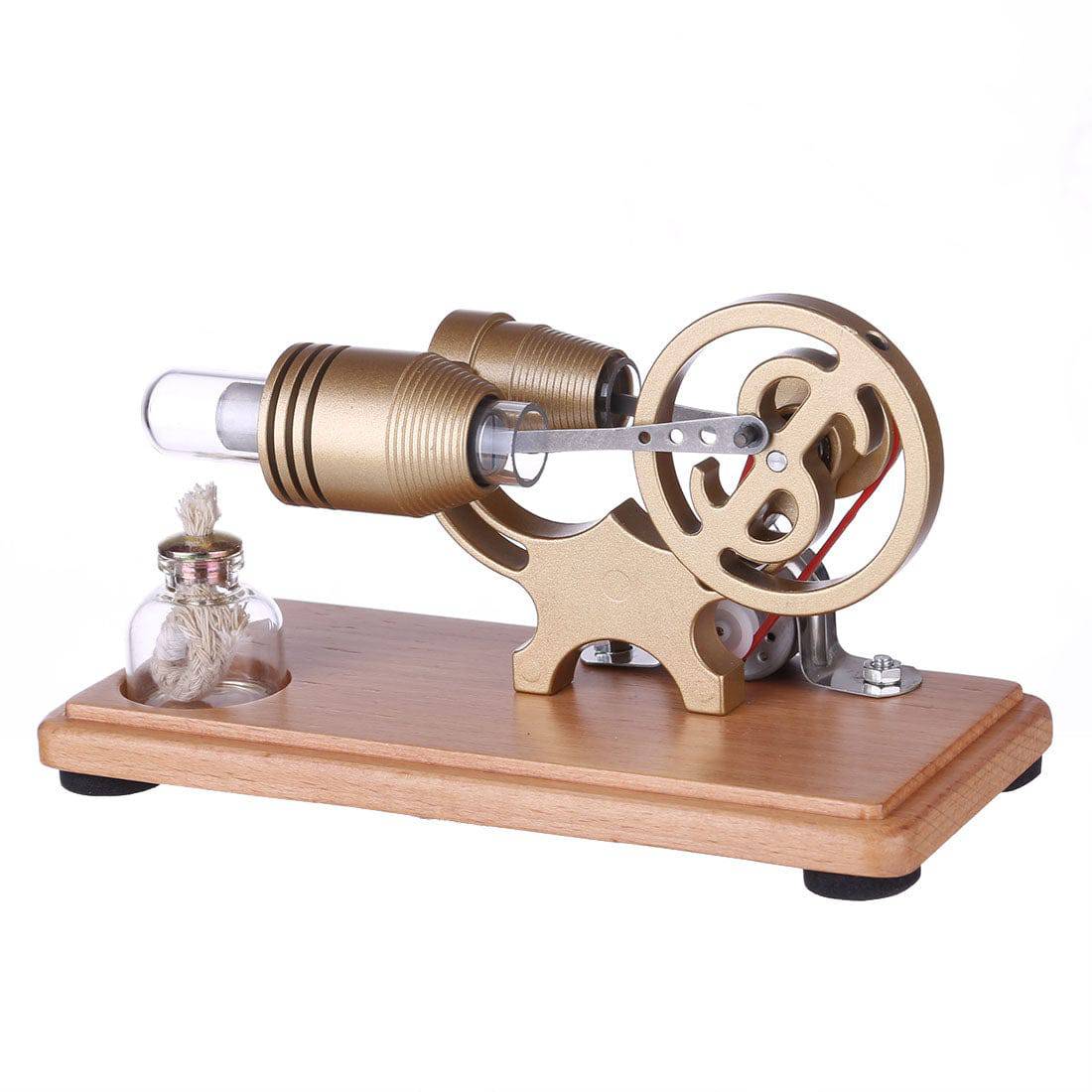 DIY γ-shape Assembly  Retro Stirling Engine Kit Generator Sterling Model with LED Light Science Educational Toy-helloworld7