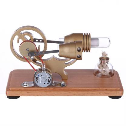 DIY γ-shape Assembly  Retro Stirling Engine Kit Generator Sterling Model with LED Light Science Educational Toy-helloworld7