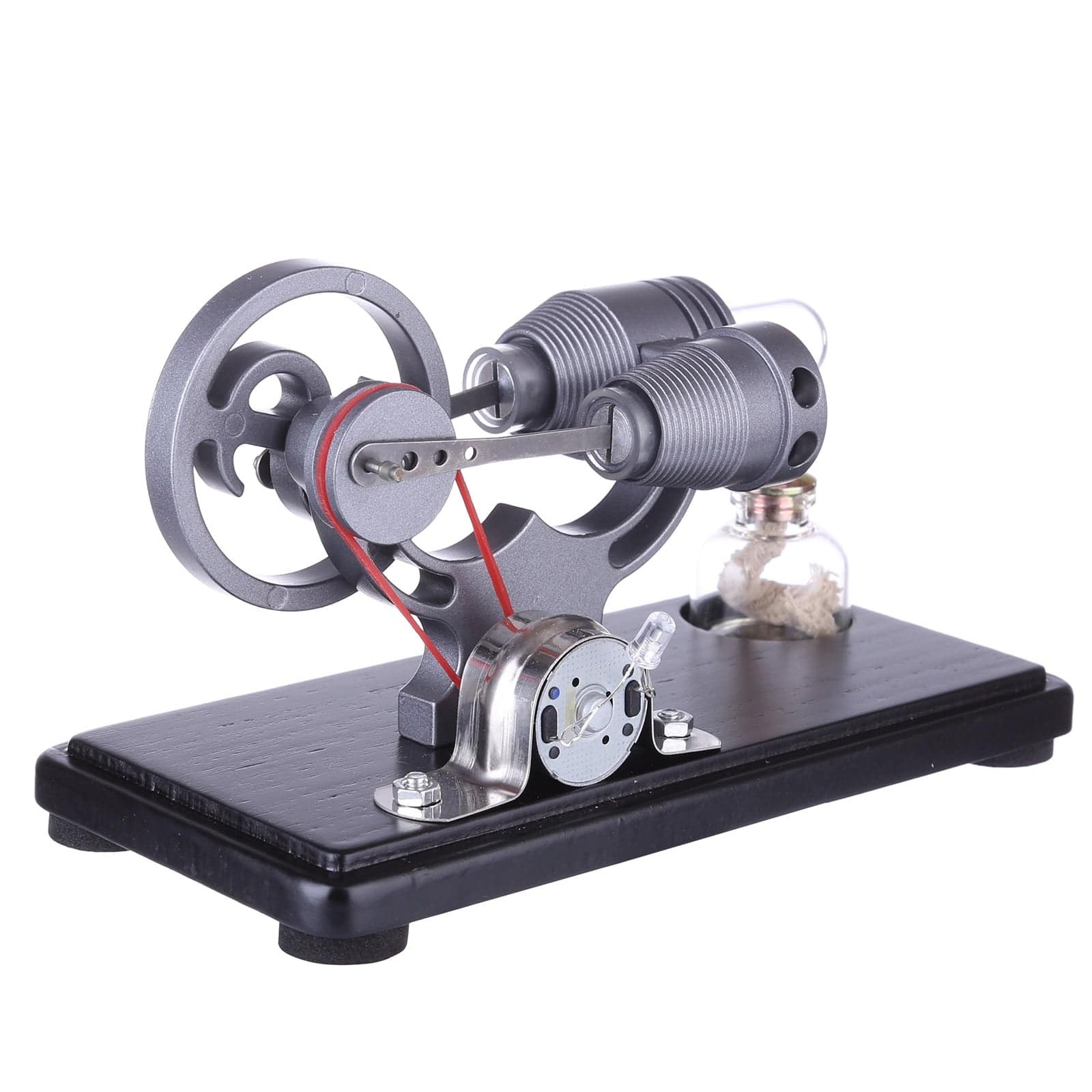 HelloWorld7-DIY γ-shape Assembly  Retro Stirling Engine Kit Generator Sterling Model with LED Light Science Educational Toy-helloworld7
