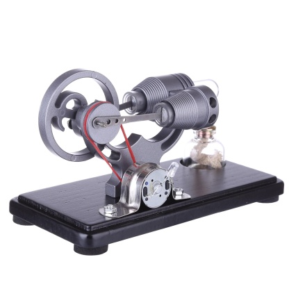 DIY γ-shape Assembly  Retro Stirling Engine Kit Generator Sterling Model with LED Light Science Educational Toy-helloworld7