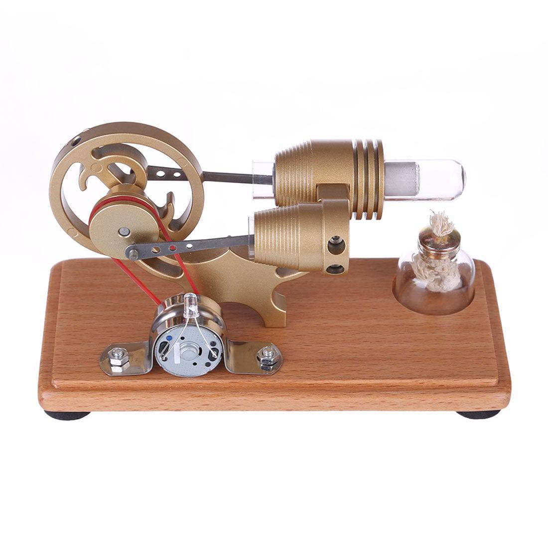 DIY γ-shape Assembly  Retro Stirling Engine Kit Generator Sterling Model with LED Light Science Educational Toy-helloworld7