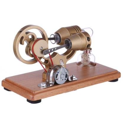 DIY γ-shape Assembly  Retro Stirling Engine Kit Generator Sterling Model with LED Light Science Educational Toy-helloworld7