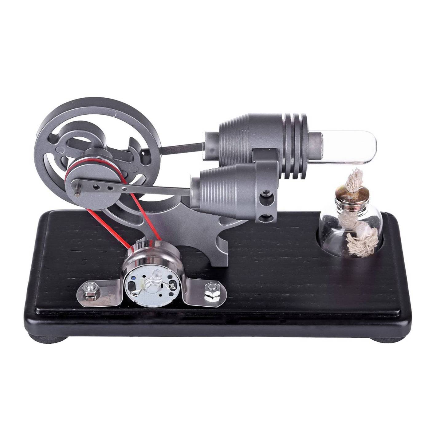 DIY γ-shape Assembly  Retro Stirling Engine Kit Generator Sterling Model with LED Light Science Educational Toy-helloworld7