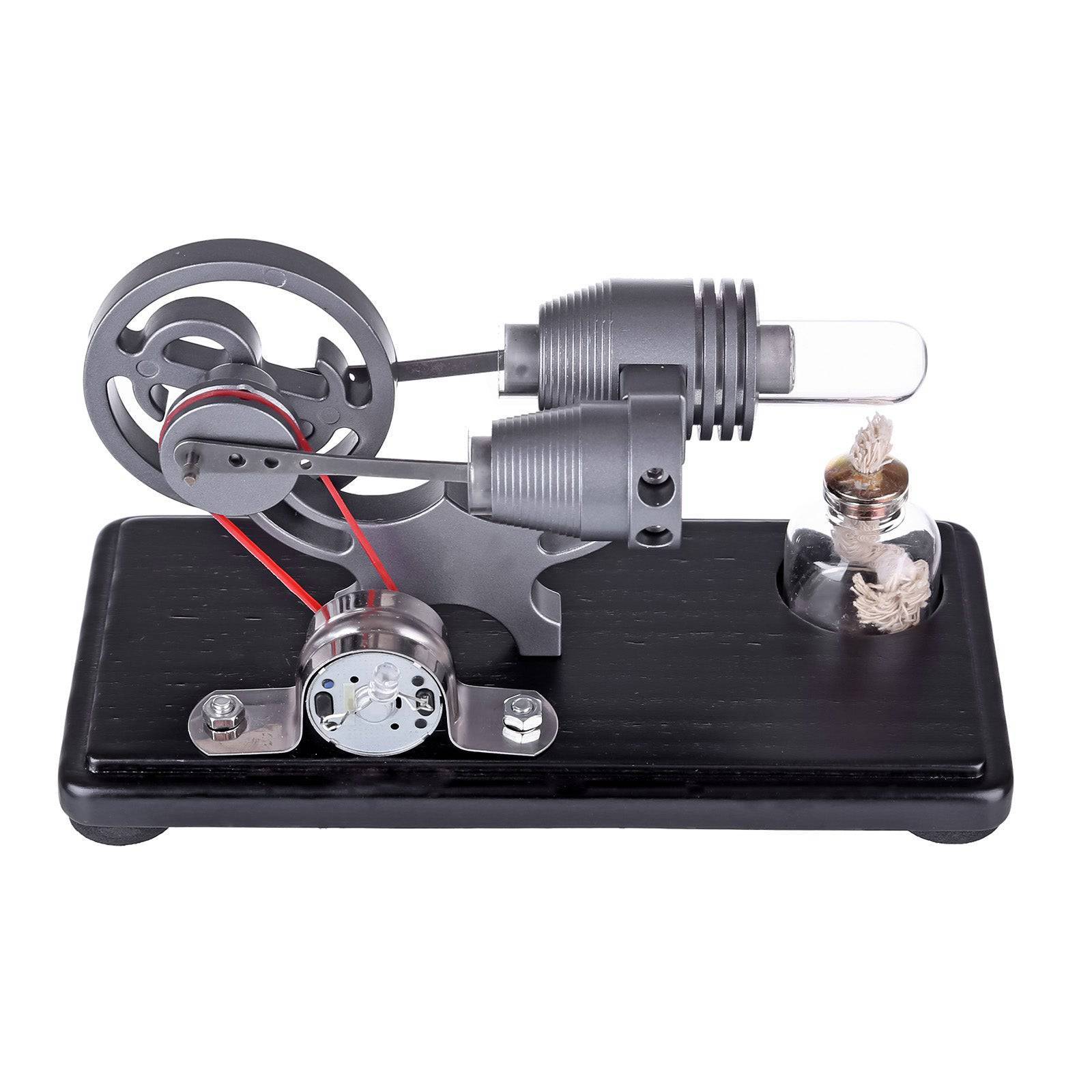 HelloWorld7-DIY γ-shape Assembly  Retro Stirling Engine Kit Generator Sterling Model with LED Light Science Educational Toy-helloworld7