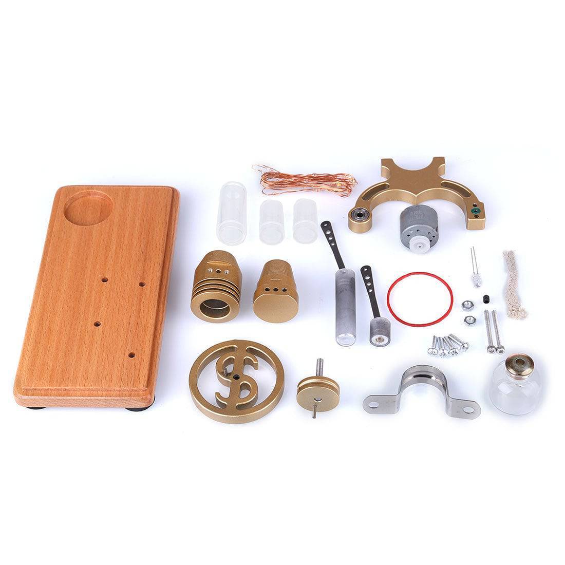 DIY γ-shape Assembly  Retro Stirling Engine Kit Generator Sterling Model with LED Light Science Educational Toy-helloworld7