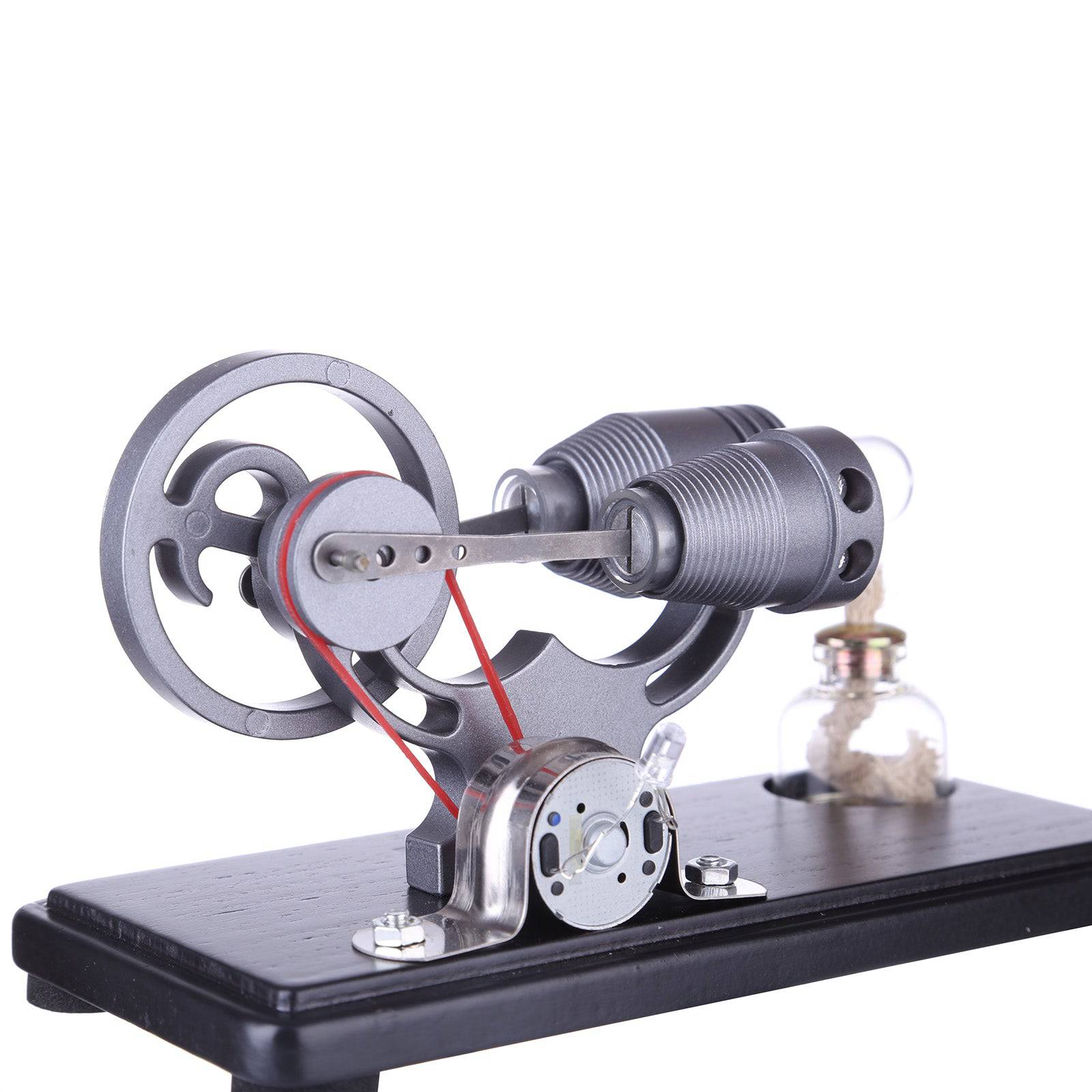 DIY γ-shape Assembly  Retro Stirling Engine Kit Generator Sterling Model with LED Light Science Educational Toy-helloworld7