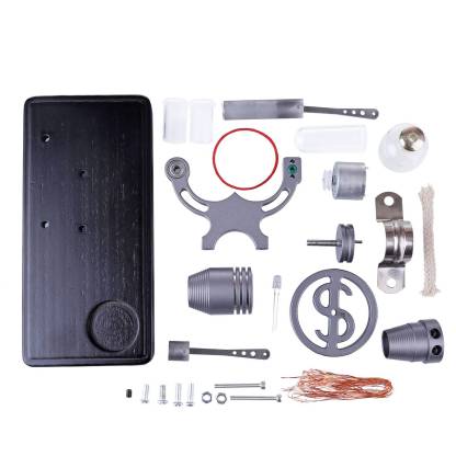 DIY γ-shape Assembly  Retro Stirling Engine Kit Generator Sterling Model with LED Light Science Educational Toy-helloworld7