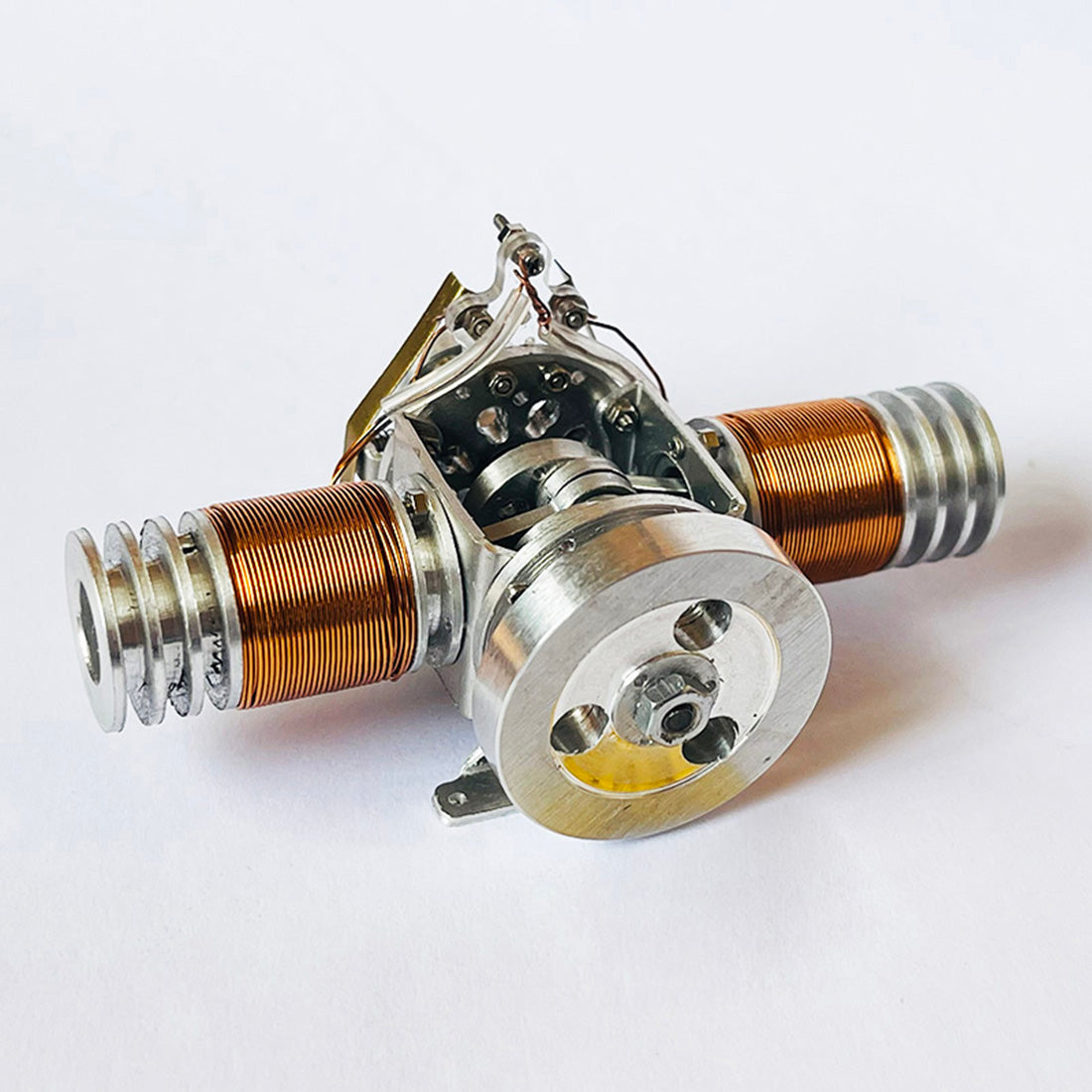 HelloWorld7-Double Cylinder Electric Flat-twin Solenoid Engine Electromagnetic Motor