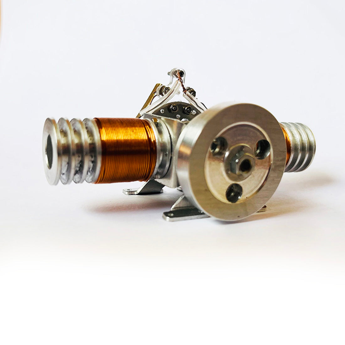 HelloWorld7-Double Cylinder Electric Flat-twin Solenoid Engine Electromagnetic Motor