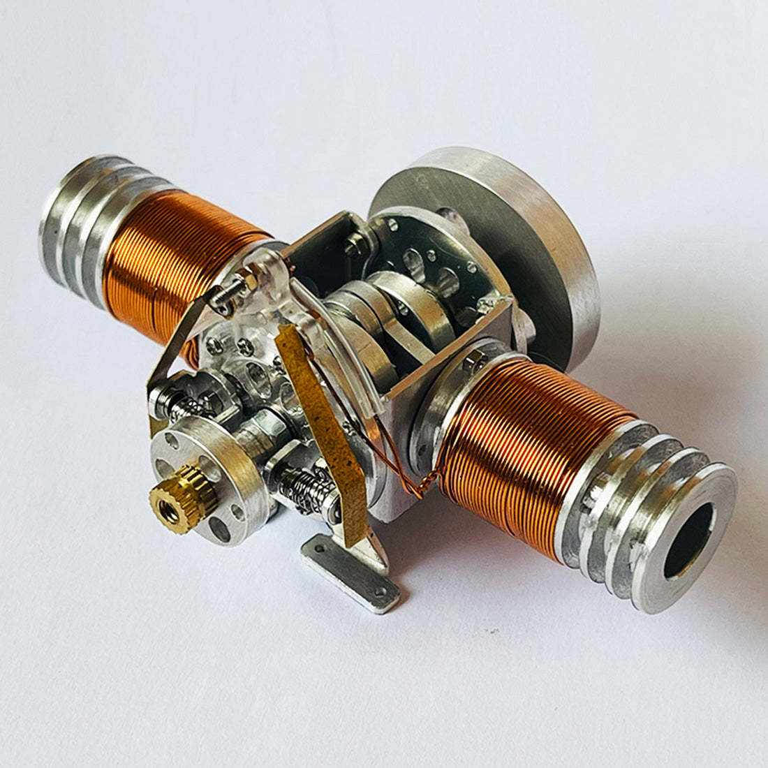 HelloWorld7-Double Cylinder Electric Flat-twin Solenoid Engine Electromagnetic Motor