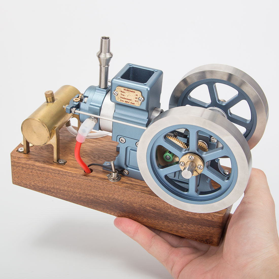 HelloWorld7-ENJOMOR 6CC Blue Hit and Miss Gas Engine Miniature 4 Stroke Engine RTR Full Set