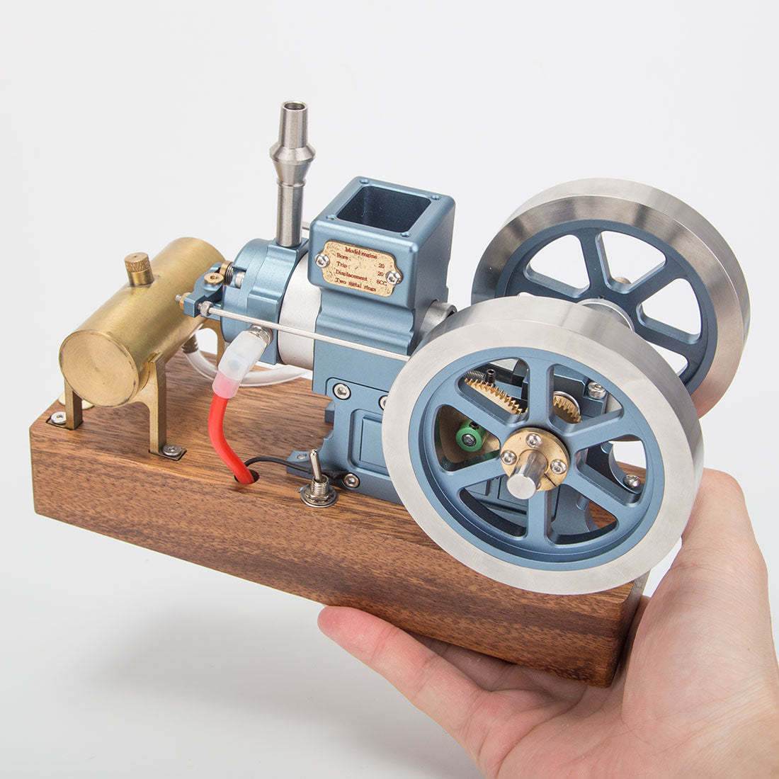 HelloWorld7-ENJOMOR 6CC Blue Hit and Miss Gas Engine Miniature 4 Stroke Engine RTR Full Set