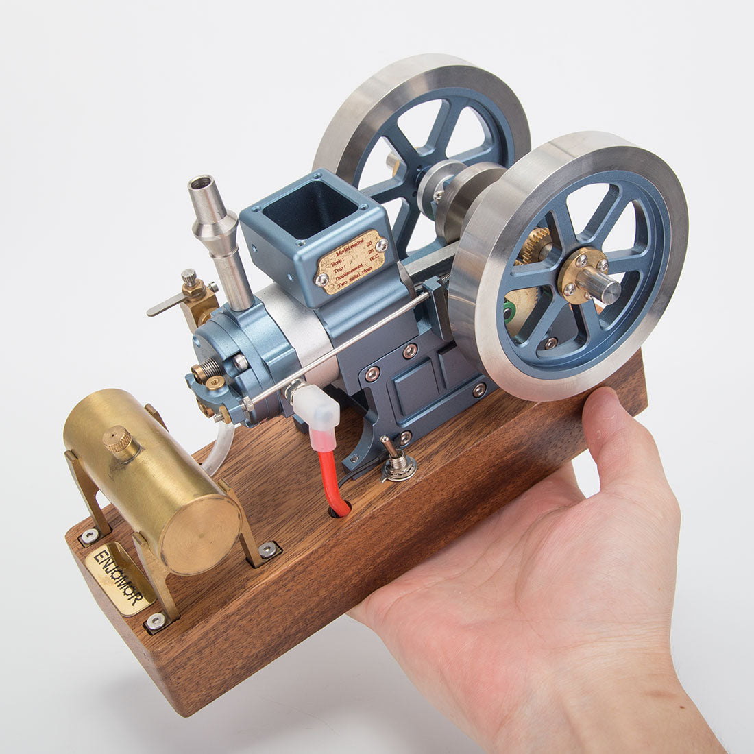 HelloWorld7-ENJOMOR 6CC Blue Hit and Miss Gas Engine Miniature 4 Stroke Engine RTR Full Set