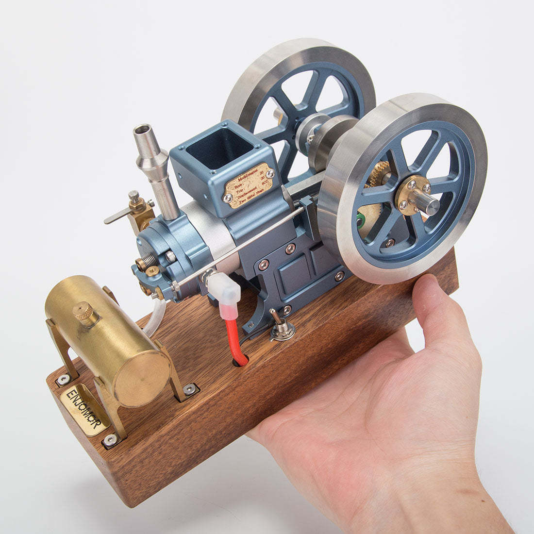 HelloWorld7-ENJOMOR 6CC Blue Hit and Miss Gas Engine Miniature 4 Stroke Engine RTR Full Set