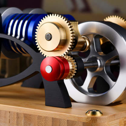 HelloWorld7-ENJOMOR Alpha Type Stirling Engine Twin-Cylinder Twin-Piston EC Engine Model
