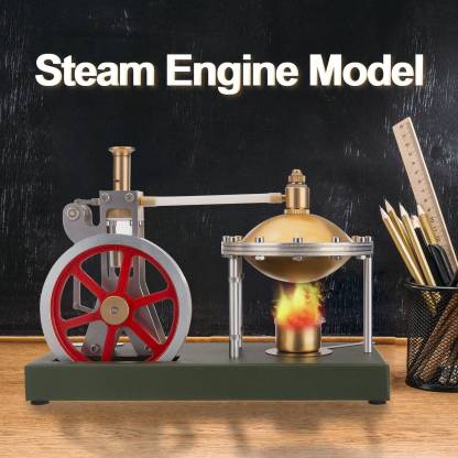 HelloWorld7-ENJOMOR Assembly Vertical Hero's Steam Engine Model with Boiler DIY KIT