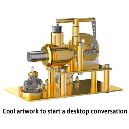 HelloWorld7-ENJOMOR DIY Hot Air Stirling Engine Model Building Kits Golden
