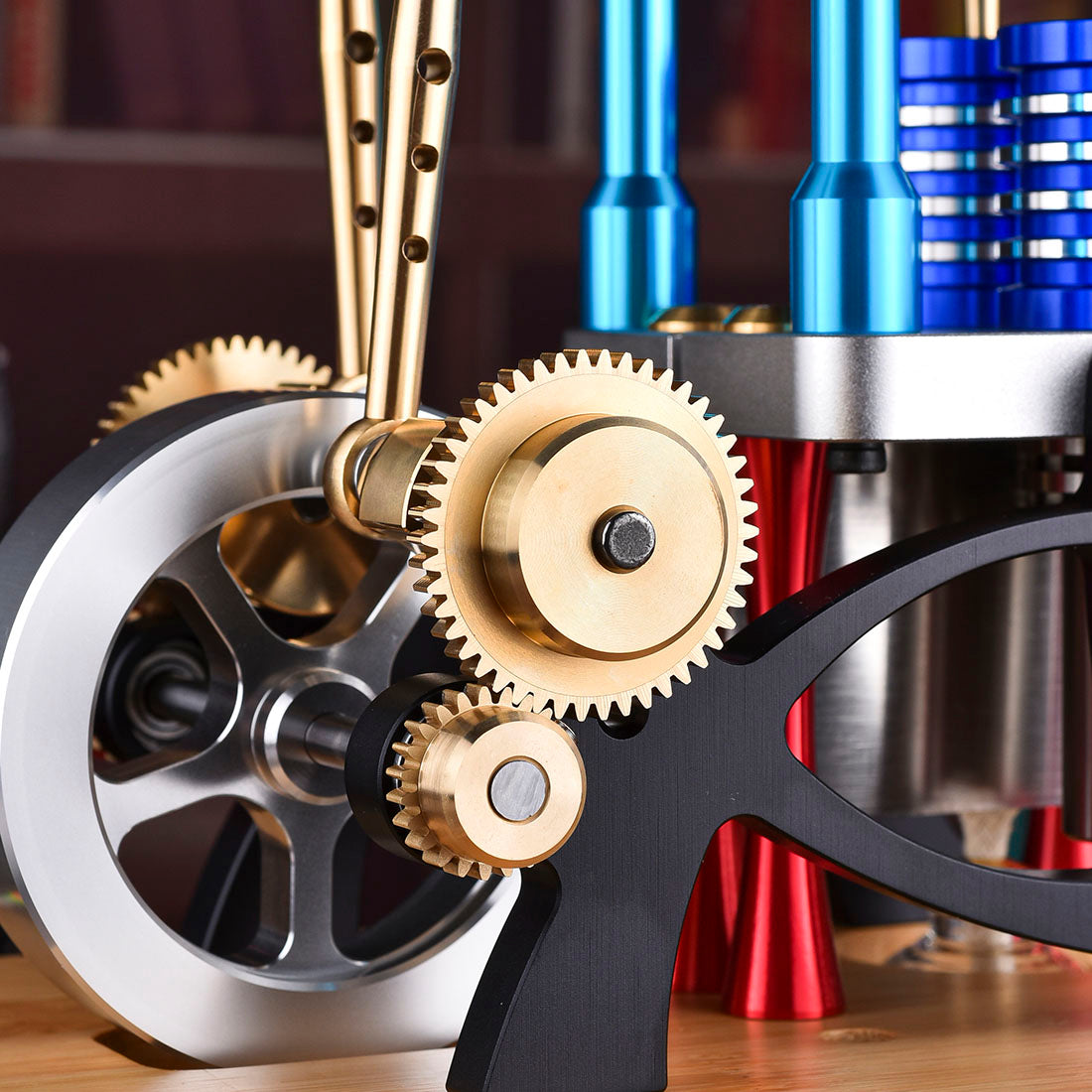 HelloWorld7-ENJOMOR Hot Air Alpha-Type Walking Beam Stirling Engine