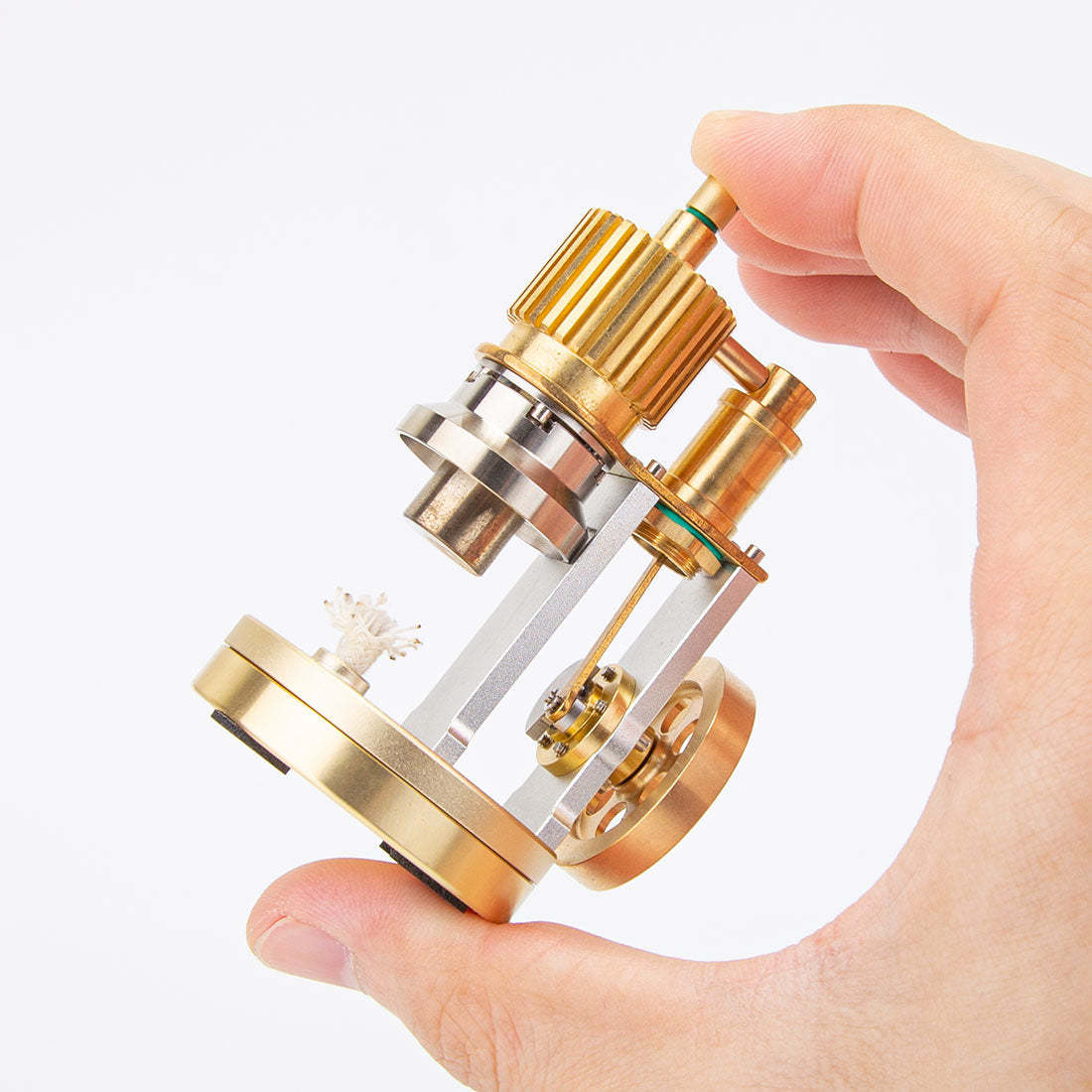 HelloWorld7-ENJOMOR Hot Air Ringbom Engine Stirling Engine Model Pocket Size