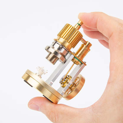 HelloWorld7-ENJOMOR Hot Air Ringbom Engine Stirling Engine Model Pocket Size
