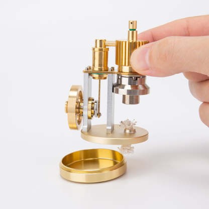 HelloWorld7-ENJOMOR Hot Air Ringbom Engine Stirling Engine Model Pocket Size