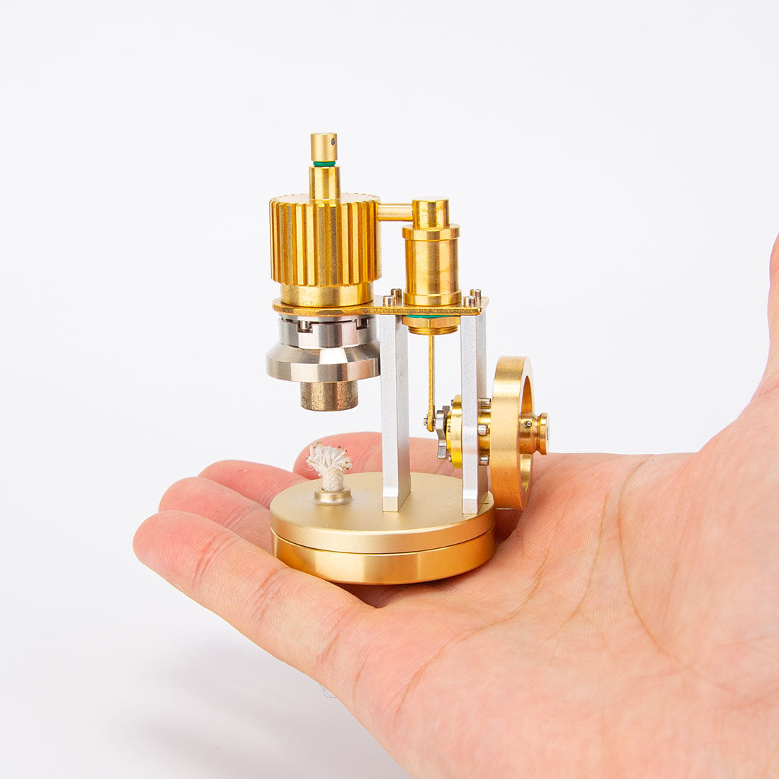 HelloWorld7-ENJOMOR Hot Air Ringbom Engine Stirling Engine Model Pocket Size