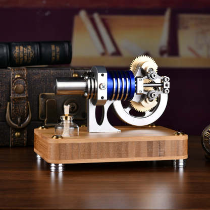 HelloWorld7-ENJOMOR Hot Air Stirling Engine with Rhombic drive External Combustion Engine Model