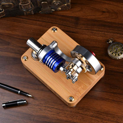 HelloWorld7-ENJOMOR Hot Air Stirling Engine with Rhombic drive External Combustion Engine Model