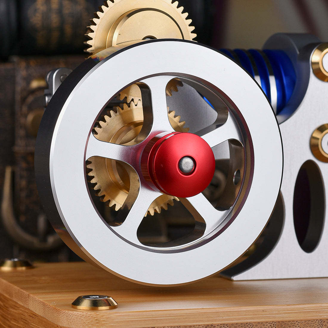 HelloWorld7-ENJOMOR Hot Air Stirling Engine with Rhombic drive External Combustion Engine Model