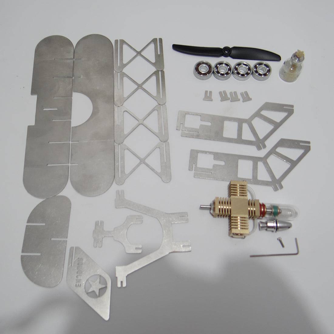 HelloWorld7-ENJOMOR Metal Stirling Engine Biplane Model Building Set