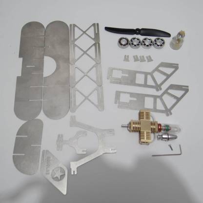 HelloWorld7-ENJOMOR Metal Stirling Engine Biplane Model Building Set