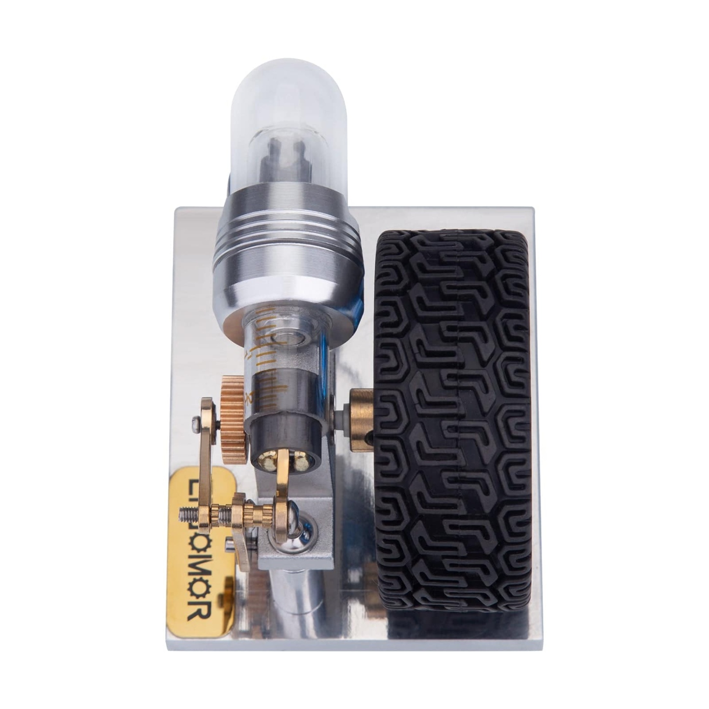 HelloWorld7-ENJOMOR Mini Rocker Arm Stirling engine Alpha Version with Tire