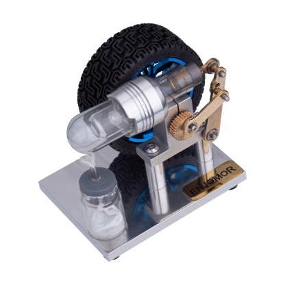 HelloWorld7-ENJOMOR Mini Rocker Arm Stirling engine Alpha Version with Tire