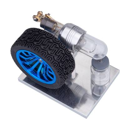 HelloWorld7-ENJOMOR Mini Rocker Arm Stirling engine Alpha Version with Tire